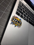 "Say it out loud" vinyl sticker on a laptop