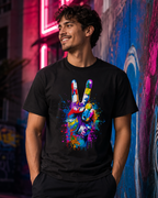 PEACE IN FULL COLOR GRAPHIC T-SHIRT