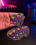 Graffiti Heart Vinyl Sticker, neon happy graffiti art decal