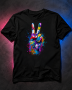 PEACE IN FULL COLOR GRAPHIC T-SHIRT
